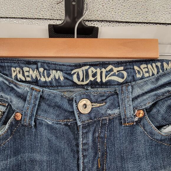 Ten25 Junior's Embroidered Button Pocket Slim Leg Jeans Size 5/6 - Picture 9 of 16